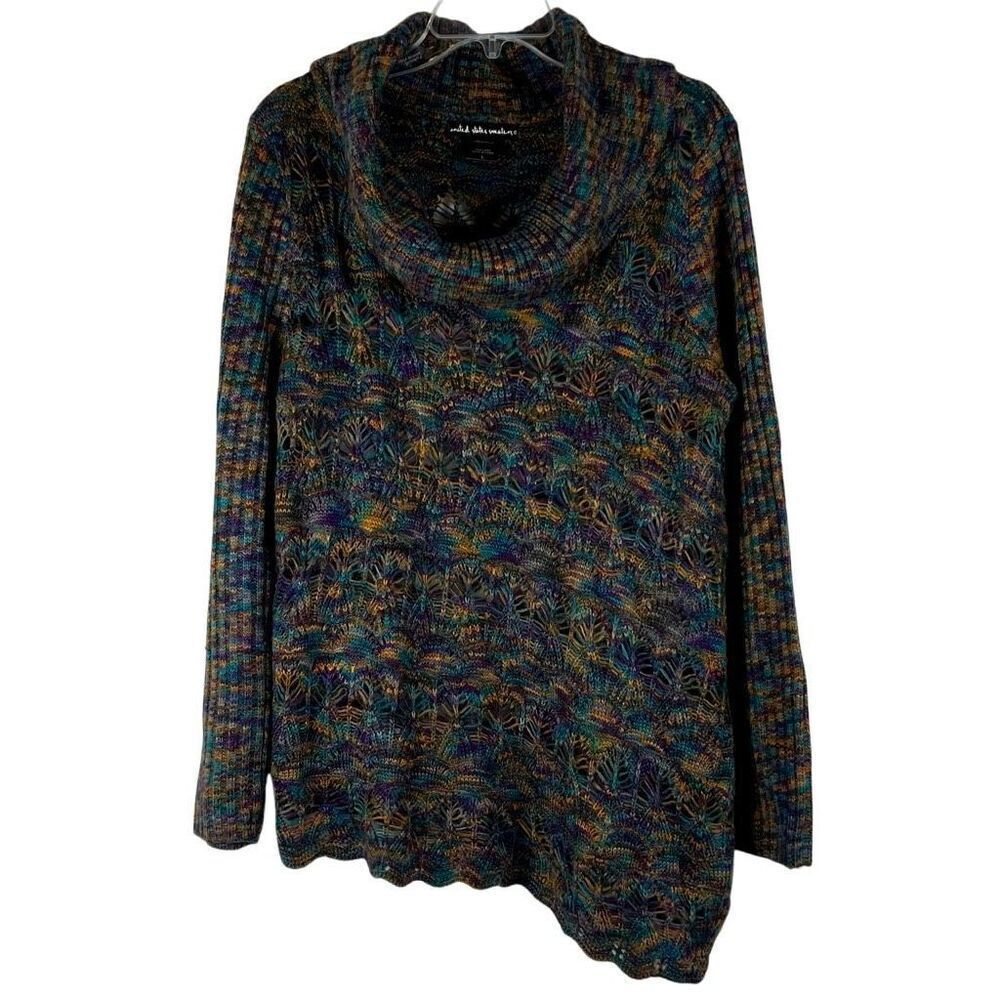 United States Sweaters Purple Black Knit Turtleneck Sweater Large